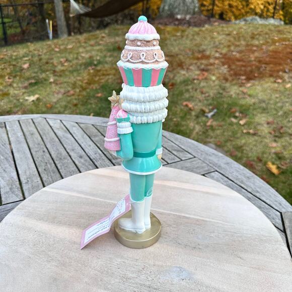 NEW Cupcakes and Cashmere Nutcracker 14” Mint Green Pink Pastel Christmas Decor - Picture 5 of 11